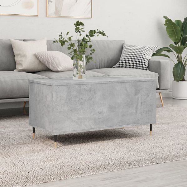 vidaXL Couchtisch Betongrau 90x44,5x45 cm Holzwerkstoff, 830968