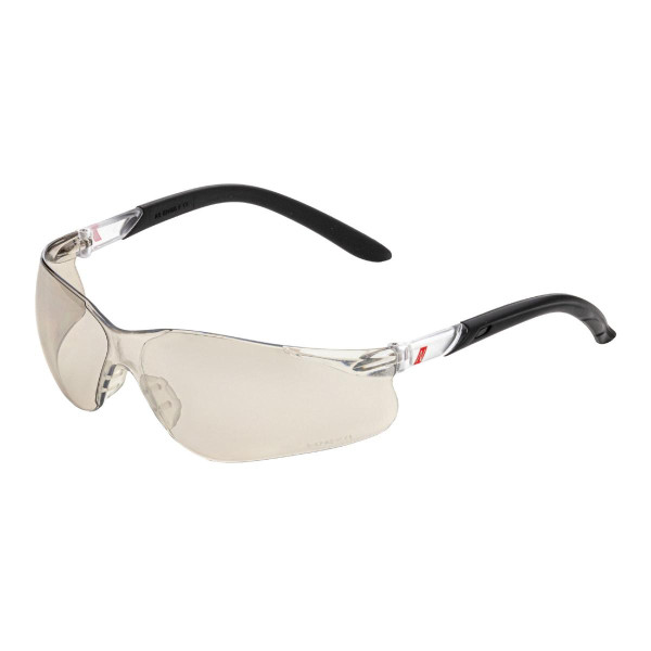 NITRAS VISION PROTECT, Schutzbrille, Tragkörper schwarz / transparent, Sichtscheiben hell, silber verspiegelt, VE: 120 Stück, 9012