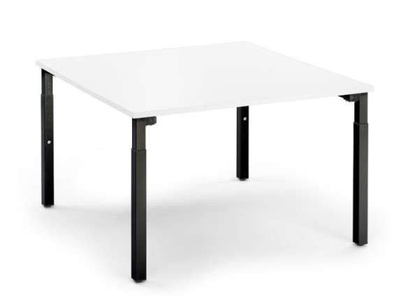 Deskin Konferenztisch System MODUL, Weiß, 1200 x 1200 x 650 mm, Gestell: Schwarz RAL 9005, 348158