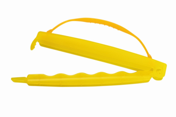 Schneider Verschluss-Clip 250 mm gelb mit Griff, aus Polyethylen, 4 Clips, 391902