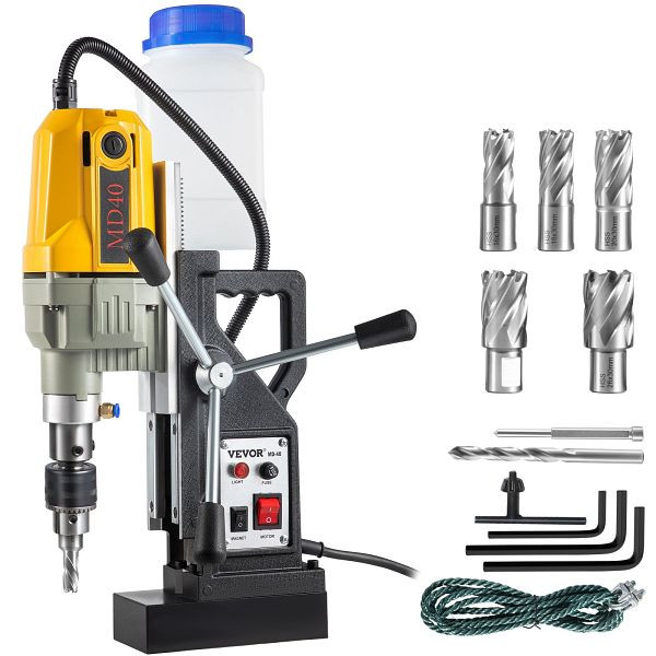 VEVOR 1100 W Magnetbohrer 12000 N Elektrische Kernbohrmaschine Industrielle Bohrmaschine 580 U/min, JBLJC6PCS220V9XA9V2