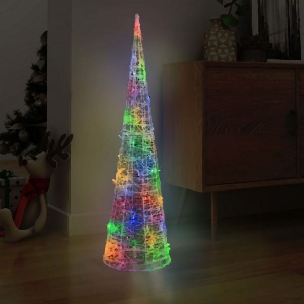 vidaXL LED-Kegel Acryl Weihnachtsdeko Pyramide Bunt 120 cm, 329808