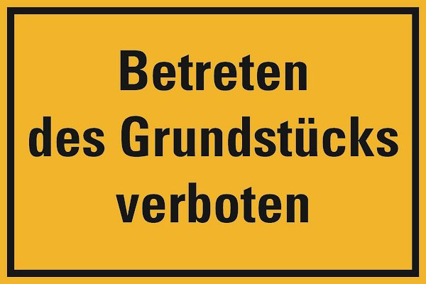 Schilder Klar Grundstücksbeschilderung Betreten des Grundstücks verboten, 300x200x1.5 mm Kunststoff, 880/71