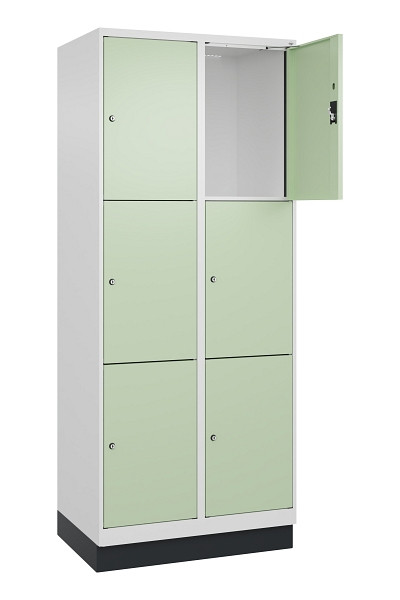 C+P Schließfachschrank Evolo PLUS, mit Sockel, 6 Fächer, 1950x800x500mm, 9016/60, 049020-223 S10019