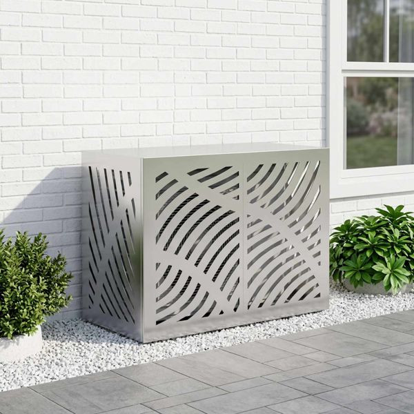 vidaXL Klimaanlagenabdeckung Silber 90 x 40 x 60 cm Verzinkter Stahl, 8014099