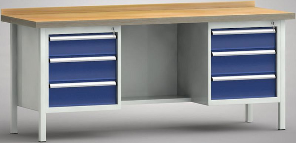 KLW Standard-Werkbank - 2000 x 700 x 840 mm L x T x H, WS205N-2000M40-E2002