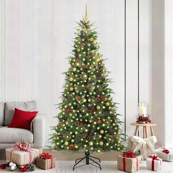 vidaXL Künstlicher klappbarer Weihnachtsbaum Grün 240 cm PE und PVC, 3397442