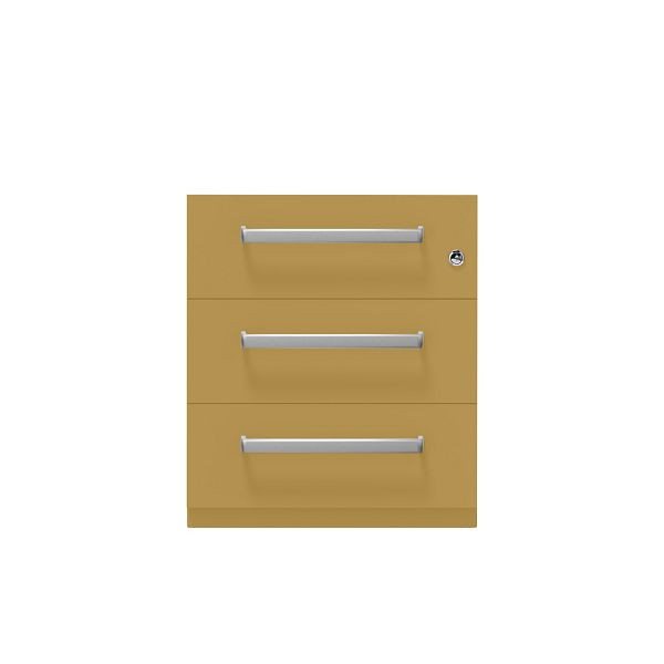 Bisley Rollcontainer Note™, 3 Schubladen, Tiefe 565 mm, Designgriff, 682 dijon, NWH59M7SSS682