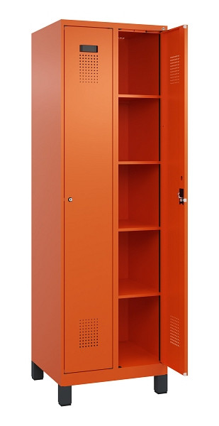C+P Wäsche-Spind Evolo PLUS, mit Füßen, 2 Abteile, 1950x600x500mm, 2004/2004, Verschluss Zylinderschloss, Ablageböden 8, 049010-20B S10050