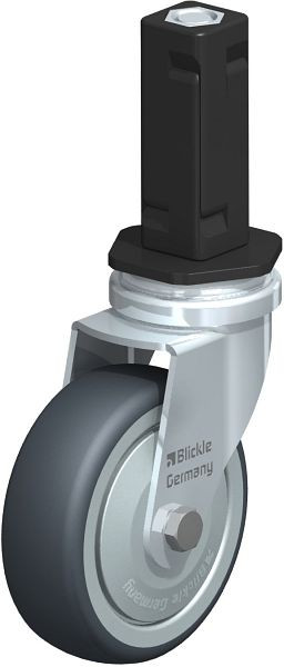 Blickle LRA-TPA 75K-FK-EV03 Apparate-Lenkrolle mit Expander, Thermoplastisches Gummi-Elastomer, Grau, 847824