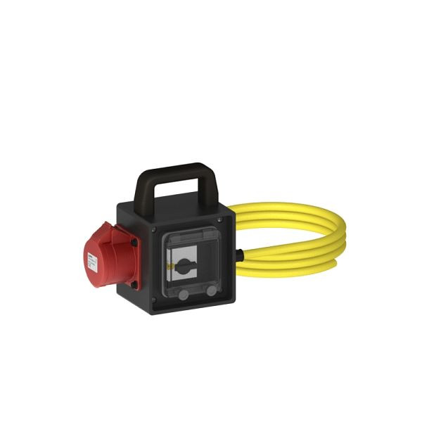 ELSPRO Vollgummi-Sicherheitsverteiler ESSEN, 3 m CEE 400 V, 1 CEE 400 V, Einstellbereich: 4-6 A, 1091103