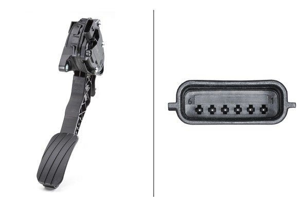 HELLA Sensor, Fahrpedalstellung, für Linkslenker, 6-polig, Schaltgetriebe, 6PV 009 978-751