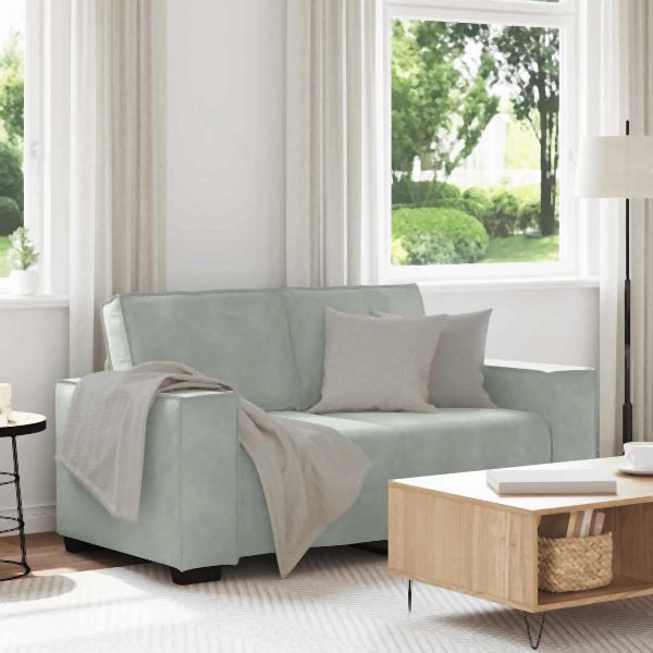 vidaXL 2-Sitzer-Sofa Hellgrau 120 cm Abmessung Samt, 4105010