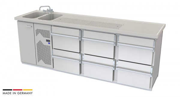 hefa Theke Brillant 26/2L-ZZZ, Abmaße: 950 x 2.600 x 650/700 mm, Brillant 26/2L-ZZZ