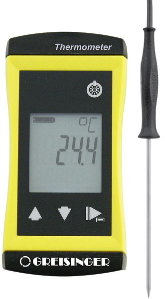 Greisinger G 1720 Präzises Universalthermometer mit fest verbundenem Einstechfühler, Durchmesser 3 mm, 609829