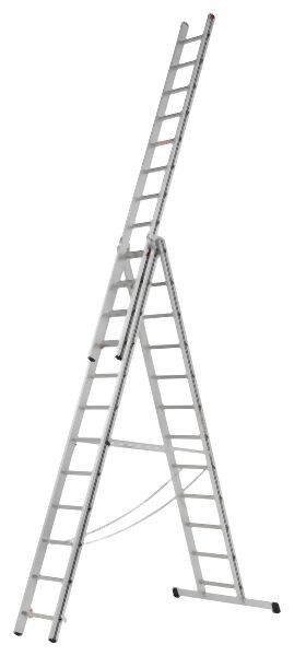ALU-PRO Mehrzweckleiter dreiteilig, 3x12 Sprossen, Länge eingefahren 3,49 m / ausgefahren 7,97 m, 700473699
