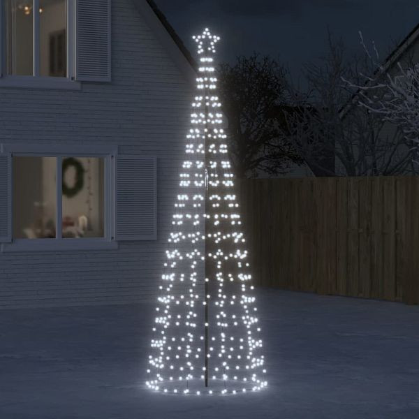 vidaXL LED-Weihnachtsbaum mit Erdspießen 570 LEDs Kaltweiß 300 cm, 358105