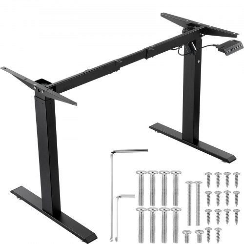 VEVOR Schreibtisch Gestell, verstellbar Höhe 70-117 cm und Länge 90-135 cm, elektrische (nur schwarzer Rahmen), SJZDZDDJ2J708LJKOV2
