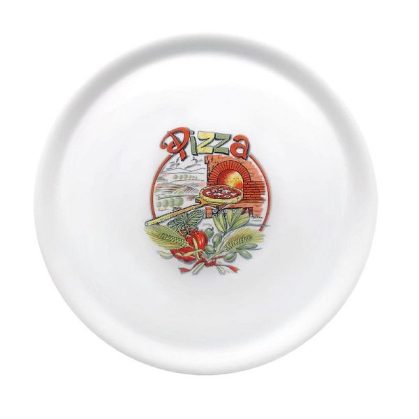 Saturnia Porzellan Pizzateller 31cm mit "Pizza"-Verzierung, VE: 6 Stück, DJ956