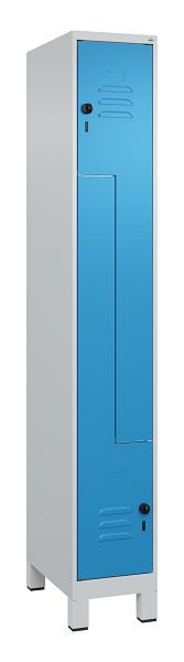 C+P Z-Spind Classic PLUS, C Z-Spind, Classic PLUS, Füße, 2 Abteile, 1950x300x500mm, 7035/5012, Drehriegel, 080013-102 S10004