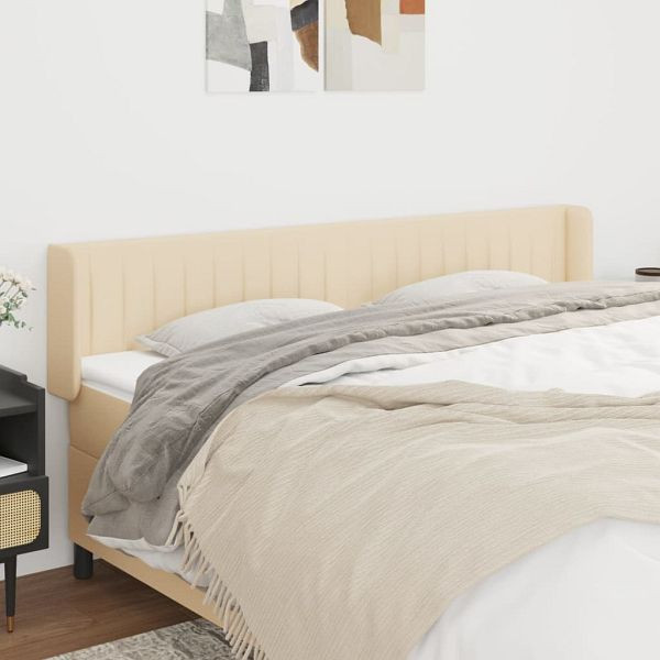 vidaXL Kopfteil mit Ohren Creme 163x16x78/88 cm Stoff, 3119017
