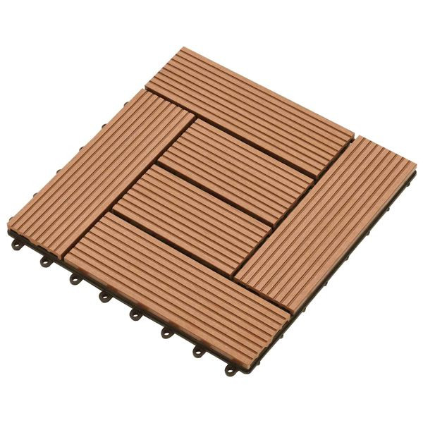 vidaXL Terrassenfliese 11-teilig Braun 30 x 30 cm WPC, 42046660