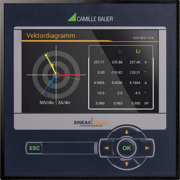Gossen Metrawatt Multifunktionales Leistungsmessgerät mit Netzanalyse für Messung, Starkstromnetze, Format 144x144mm AM3000-1112 0100 0E, 192817
