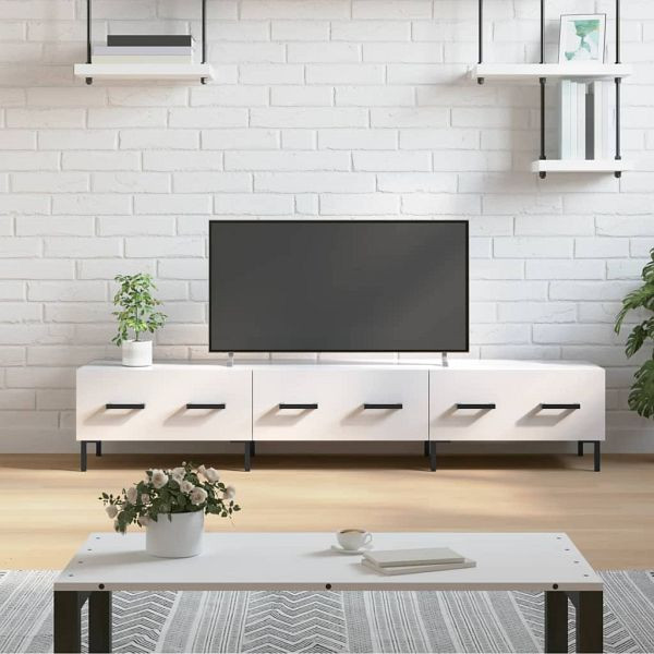 vidaXL TV-Schrank Hochglanz-Weiß 150x36x30 cm Holzwerkstoff, 829158