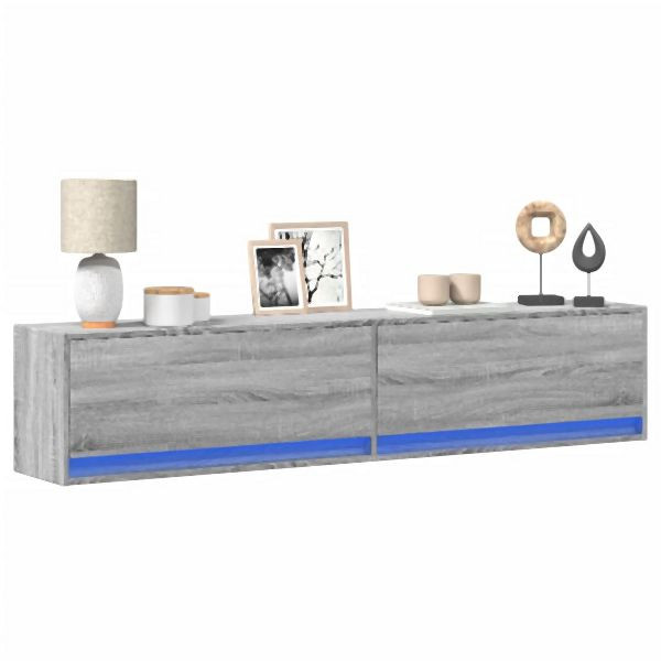 vidaXL TV-Wandschrank mit LED Grau Sonoma 180x31x38 cm, 3307952