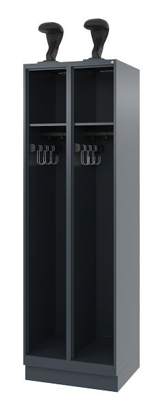 C+P Feuerwehrspind Evolo, Modell EXPERT, 2 Abteile, H1850B600T500 mm, Anthrazit, Sockel, 0491015-20 S10035