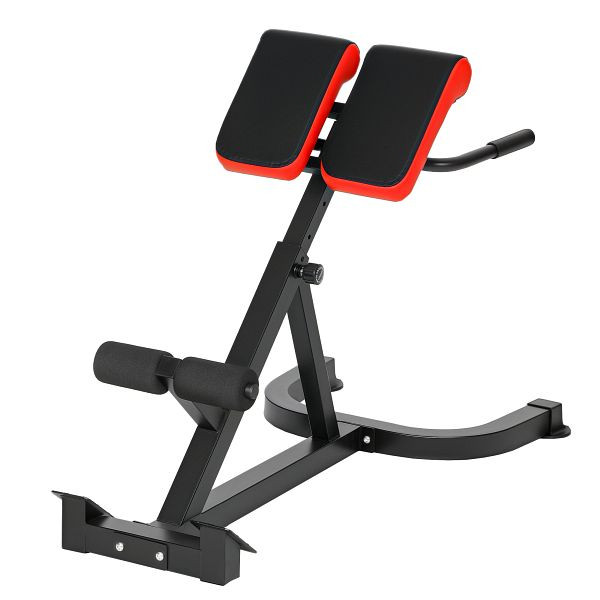 SPORTNOW Trainingsstuhl, Fitnessbank, Hantelbank, Stahl, verstellbar, Griffe, Rot+Schwarz, A91-442V00RD