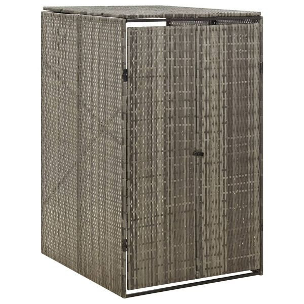 vidaXL Mülltonnenbox für 1 Tonne Grau 70x80x117 cm Poly Rattan, 319864