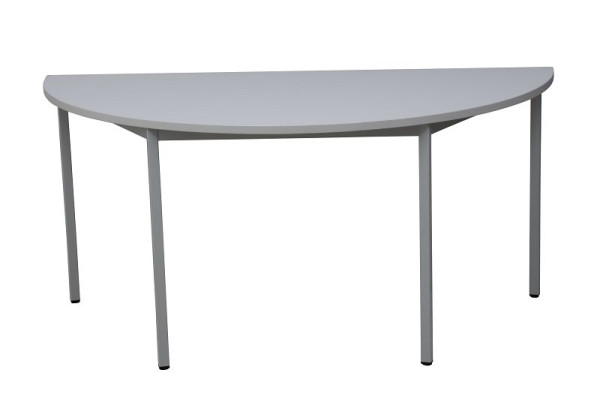 Gürkan Tisch, 80 x 160 x 75 cm, Lichtgrau, Grau, Mehrzwecktisch, Halbkreis, MTB.M.168, 101380