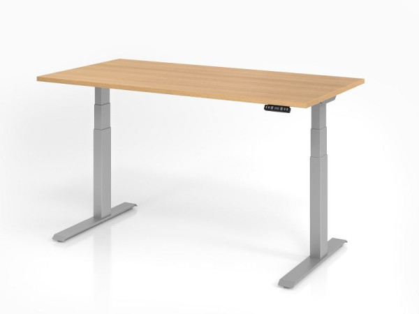 Hammerbacher Schreibtisch XDKB16, 160 x 80 cm, Platte: Eiche, 25 mm dick, ABS-Dickkante, Rechteckform, VXDKB16/E/S