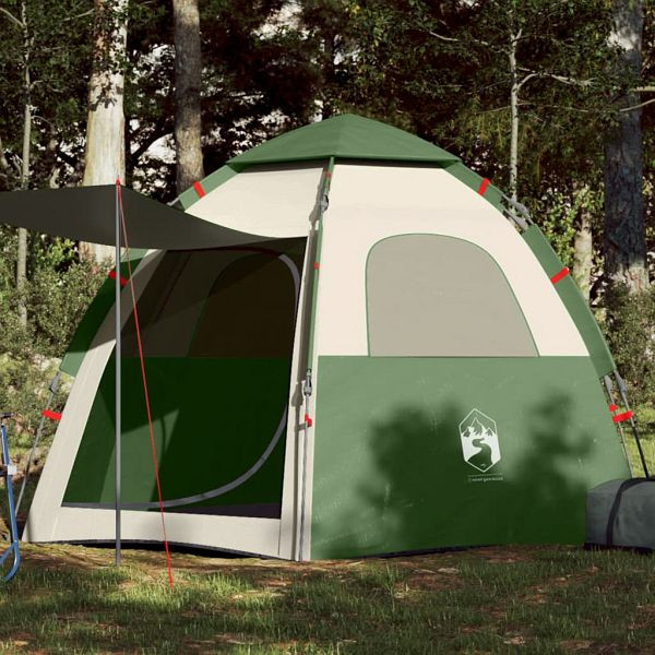 vidaXL Campingzelt 4 Personen Grün Quick Release, 4005332