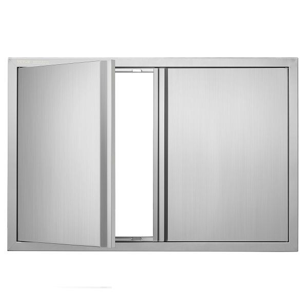 VEVOR Grill-Zugangstür, 914 x 610 mm, Doppelte Außenküchentür, Vertikale Wandtür mit Versenkbaren Griffen, SMABSCJMYS366SI1RV0