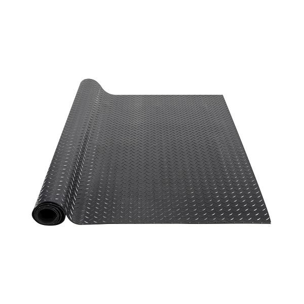 VEVOR Diamond-Plate-Gummibodenbelag-Rolle, 3 mm x 4 ft x 10 ft Garagenbodenmatte, Schwarz, XJCKDDXJ410FQR6Z7V0