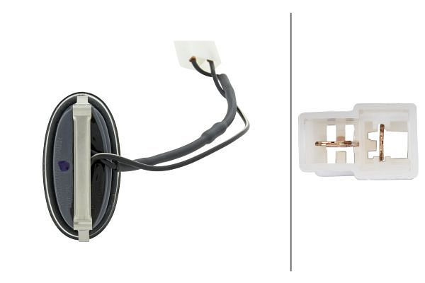 HELLA Innenraumleuchte, LED, 24V, 10W, LED, Einbau, Lichtscheibenfarbe: grau, Innenraum, 2JA 009 202-017