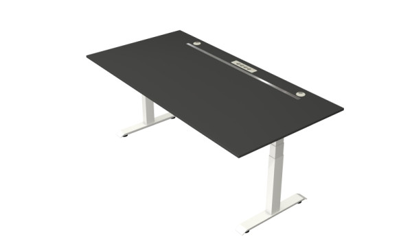 Kerkmann Steh-/Sitztisch Move boost 4 2000 X 1000 elektrisch höhenverstellbar von 640-1290 mm, Weiß/Anthrazit, 10430913