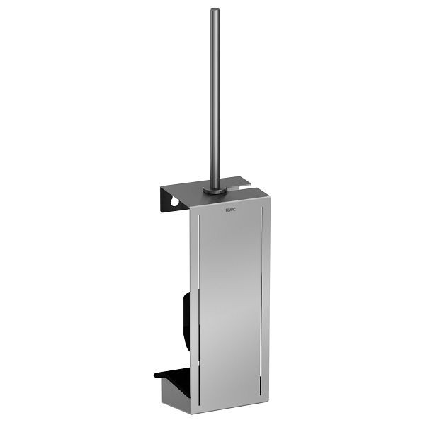 KWC WC-Bürstenhalter, Exos, Edelstahl, AP, 138x298x97 mm, schwarzer Bürstenkopf, 2030027995