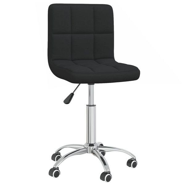 vidaXL Esszimmerstuhl Drehbar Schwarz Stoff, Material: Stoff (100% Polyester), verchromter Stahl, 3087537