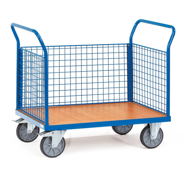 Fetra Dreiwandwagen, Ladefläche 1.000 x 600 mm, Drahtgitter, 1531