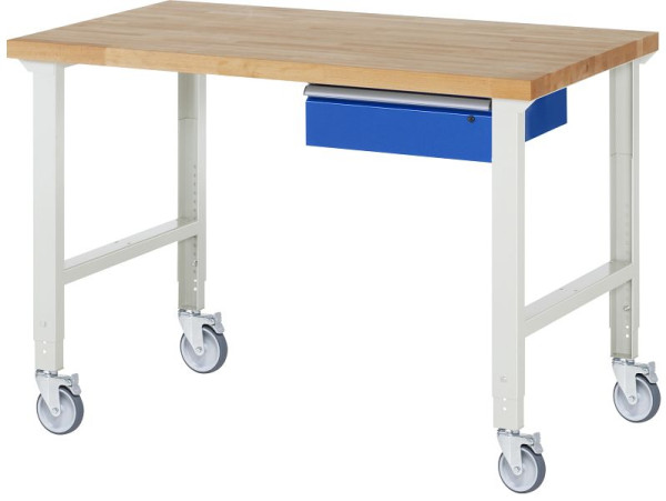 RAU Fahrbare Werkbank (höhenverstellbar) 7001A1, 1500x900x950-1000mm, 4 Lenkrollen, 05-7001A1-159B4H4.11