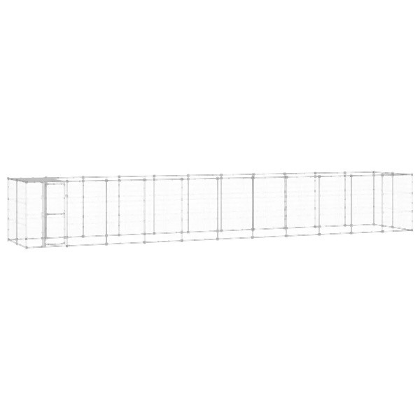 vidaXL Outdoor-Hundezwinger mit Überdachung Verzinkter Stahl 26,62 m², 3082307