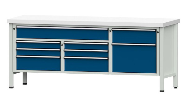 ANKE Werkbänke Kastenwerkbank, Modell 282 V, 2000 x 700 x 850 mm, RAL 7035/5010, KSP 50 mm, 304.538