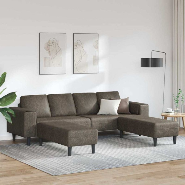 vidaXL Sofa Set, 3er Set, Dunkelgrau Faux Wildleder, 3335141
