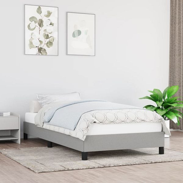 vidaXL Bettgestell Hellgrau 80x200 cm Stoff, Polyester, 346672