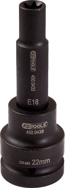 KS Tools 3/4" Torx-E-Kraft-Stecknuss, lang, E18, 450.0451