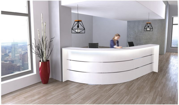 Kerkmann Bari Bogentheke für 1-2 Personen, B 3340 mm x T 1825 mm x H 1120 mm, Farbe: weiß, (Montage), 21354310-1