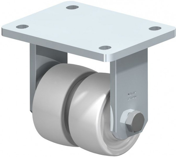Blickle BOD-SPO 80K Stahlgeschweißte Schwerlast-Doppel-Bockrolle, Polyamid, Weiß, 761510